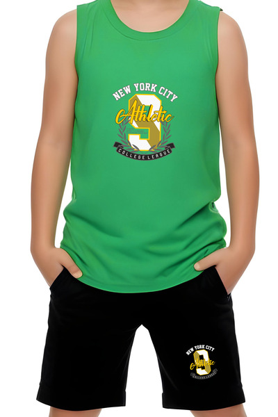 YA KO KİDS Athletic 9 εμπριμέ μπλουζάκια και σορτς για αγόρια με λουράκια