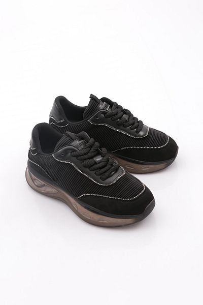 DGN Women's Thick Sole Sneakers Shoes Black 12212139101