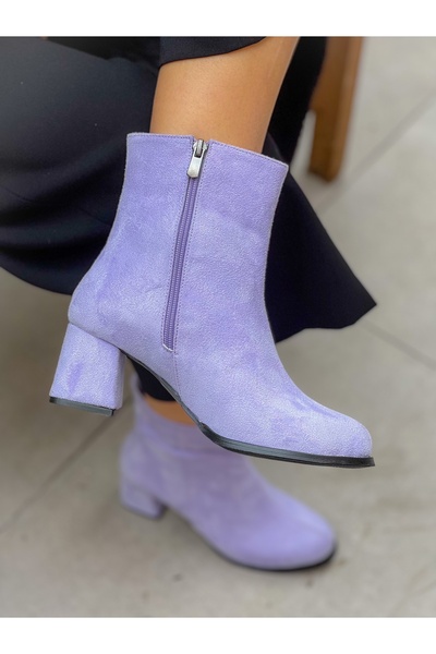 irmona Feli Lila Dana Süet Kalın Ökçe Bot