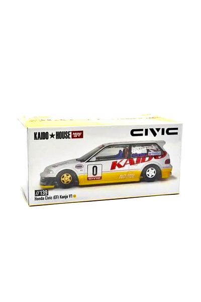mini gt Kaido House Mini Gt Honda Civic (Ef) Kanjo V1 White – 1:64 Scale Diecast Model Car