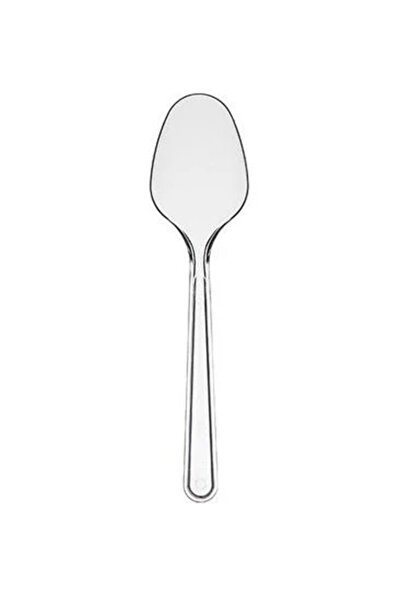 maycup Sert Kalın Plastik Kaşık 100 Adet 1. Kalite Lüks Şeffaf Kaşık Maycup