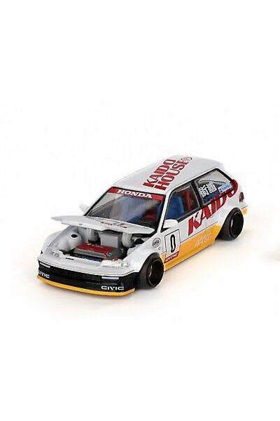 mini gt Kaido House Mini Gt Honda Civic (Ef) Kanjo V1 White – 1:64 Scale Diecast Model Car