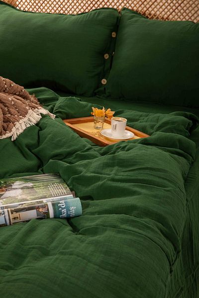 MYLASA HOME Set cuvertură dublă de muselină Cloudy Mood cu 2 straturi |   Husă de pilota, fată de pernă, cearșaf plat |