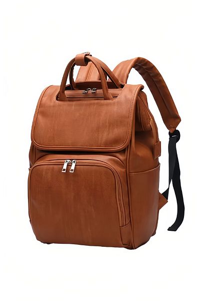 fulina Mommy Multifunctional Bag, Waterproof Travel Diaper Bag,Backpack with Shoulder Strap,Brown