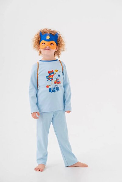 Babydonat 100% Cotton Boy's Pajamas Set with Super Hero Bag and Mask