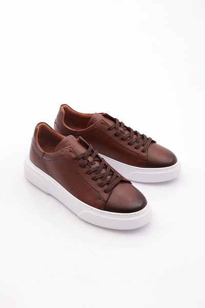 DGN Ανδρικά παπούτσια Comfort Γνήσιο δέρμα Tan White 361231028