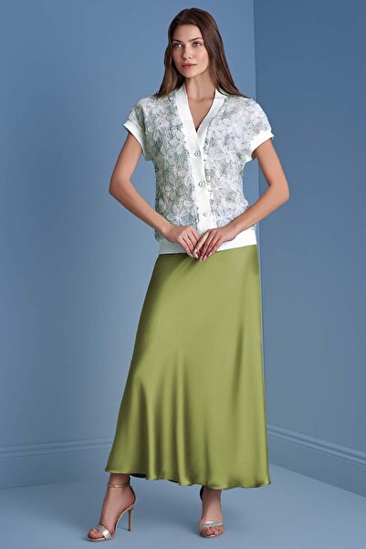 Guitar Evaze Yeşil Saten Etek