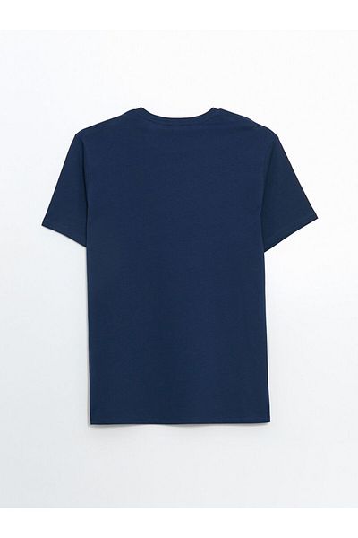 LC Waikiki Tricou pentru bărbați din bumbac pieptănat cu imprimeu LCW ECO Indigo