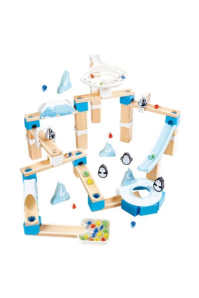 Hape Wooden Toy - Marble Run Penguin Playland (112 PIECES)