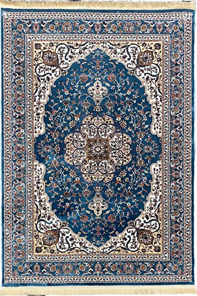 ünalcarpet 4 Metrekare - 6 Metrekare Modern Salon Ve Oturma Odası Halısı Yumuşak Doku Antialerjik Ipek Mavi