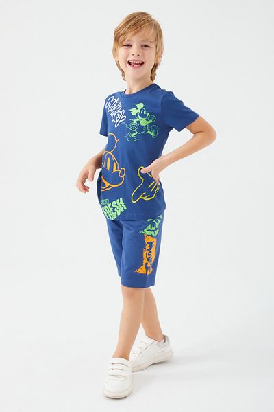 Mickey Mouse D4789-3 Boy's Midnight Blue Bermuda Suit