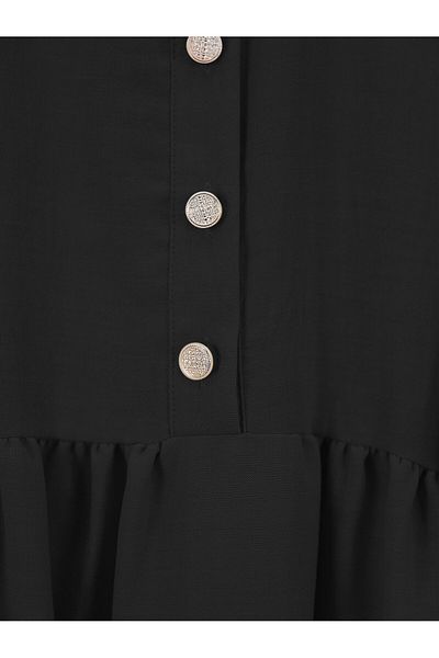 Modamorfo Tunica cu jumatate de nasture cu maneci elastice - neagra