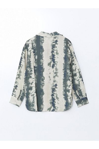 LC Waikiki Cămașă de damă oversize cu model LCW Vision bej