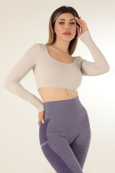 Doremi Seamless Strapless Long Sleeve Ribbed Bustier