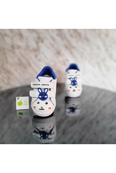 elma bebe Işıklı Ortopedik Cırt Cırtlı Unisex Kız Erkek Bebe Çocuk İlkadım Sneaker Spor Ayakkabı