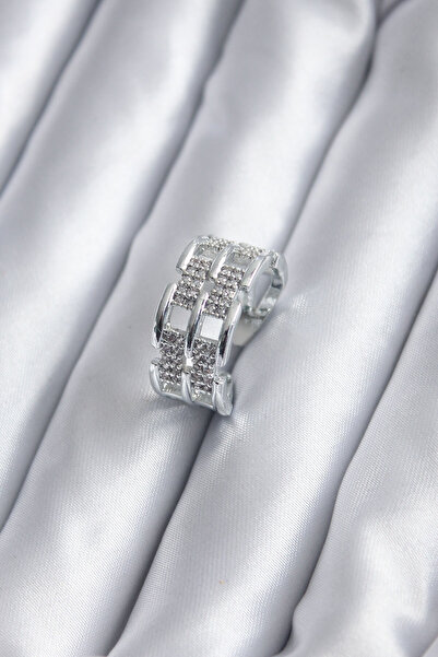 Nehir Silver Color Zircon Stone Belt Model Women's Ring Valentine's Mother's ...