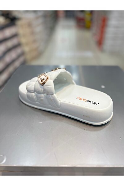 Akınal Bella Gathered Model Stoned Women's Slippers