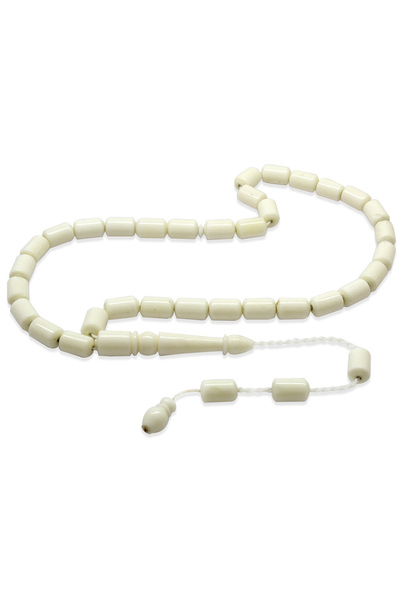 Tesbihane Sistemli Kapsül Kesim Doğal Renk Deve Kemiği Tesbih