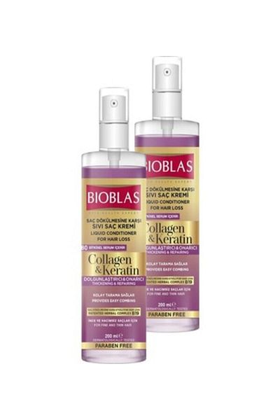 Bioblas Anti-Hair Loss Liquid Conditioner Collagen & Keratin 400 ml (200ml X2)