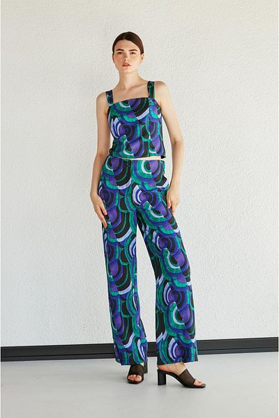 Masha Kate Geometric Patterned Trousers