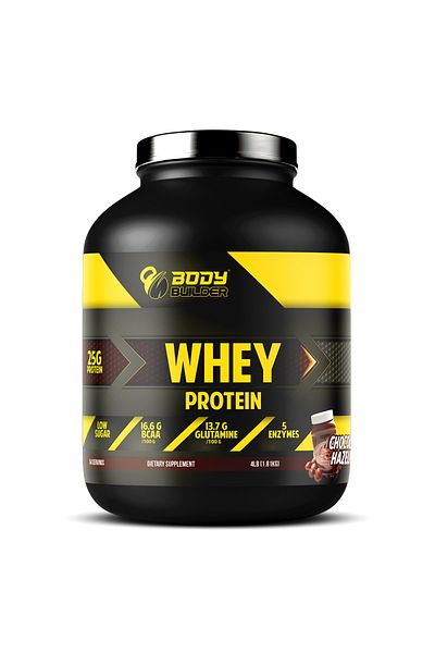 Body Builder 4 عبوات 100% بروتين مصل اللبن وبندق الشوكولاتة - 10 أونصة