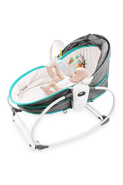 TEKNUM 6 - in - 1 Cozy Rocker Bassinet with Wheels, Awning & Mosquito net - Green