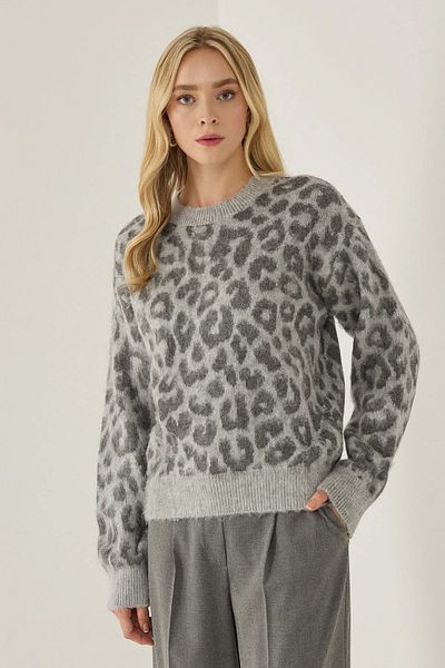 Hiccup Pulover cu model leopard cu croială relaxată