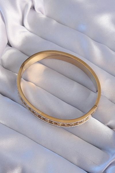 BESKAR 316L Steel Gold Color Zircon Stone Model Clamp