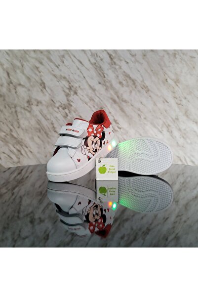 elma bebe Işıklı Ortopedik Cırt Cırtlı Unisex Kız Erkek Bebe Çocuk İlkadım Sneaker Spor Ayakkabı