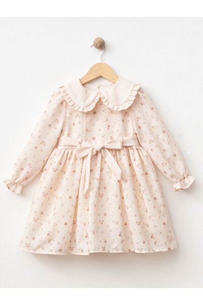 Cherrys Bebek Children's Girl's Dress with Collar Rucks