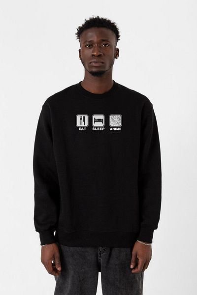 Tshirthane Мъжки суитшърт Eat Sleep Anime Black 2ip