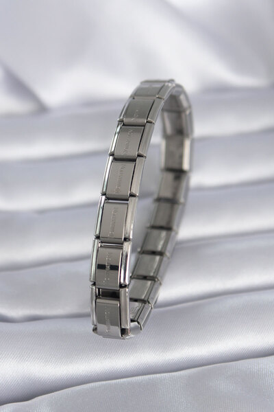 Clariss 316L Steel Silver Color Written Nomination Model Women's Bracelet - B...