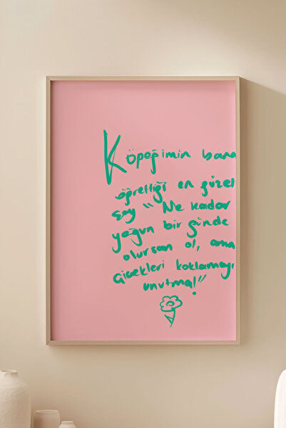 Alf Portraits 'Çiçekleri Koklamayı Unutma' Çerçevesiz Poster, Köpek Ailelerine Köpekli Duvar Dekorları