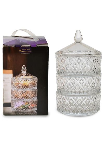 Royaleks Group Delisoga 3 Layer Glass Cookie Holder Royaleks-Pak-417