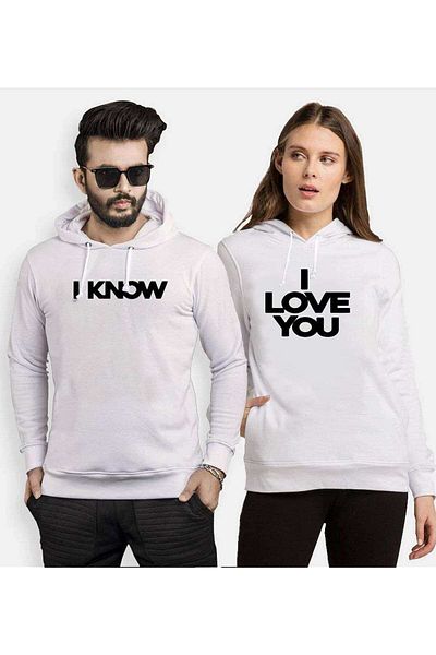 Tshirthane I Love You I Know Lover Combos Hooded Couple Combination