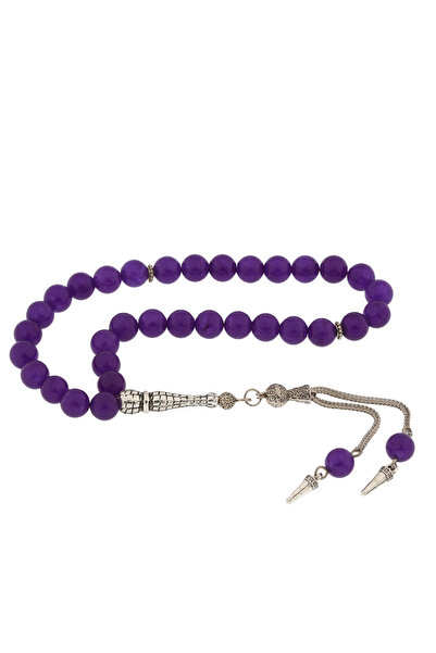 Pense Drop Mărgele de rugăciune din piatră de jad cu ciucuri din metal din pi...