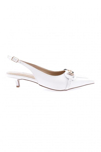 DGN Pantofi de damă cu cataramă la gleznă cu toc joasă alb 53162821