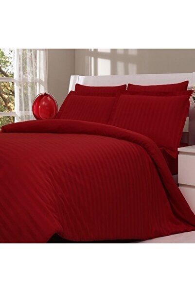 Özdilek Bordo Line Çift Kişilik Pamuk Saten Nevresim Takımı