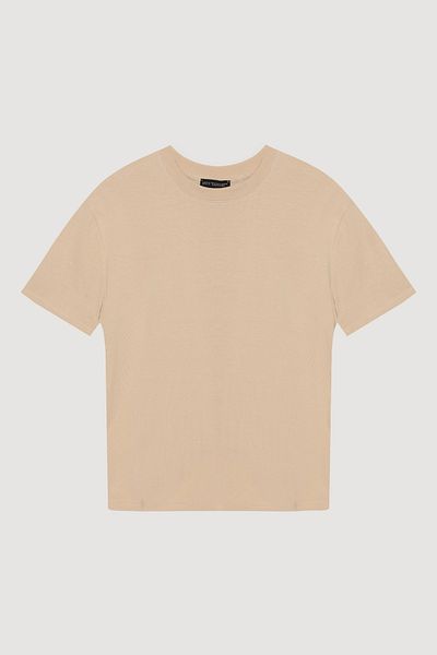 Quzu Μπλουζάκι Oversize Basic σε μπεζ χρώμα