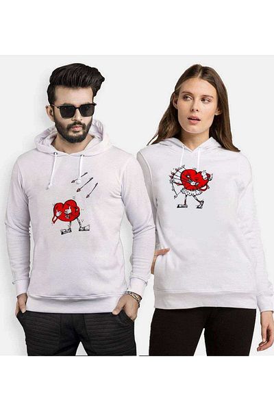 Tshirthane Arrow Target Lover Combos Hooded Couple Combination