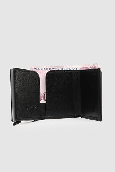 La La'Graccio Paris Paris Men's Wallet, Black Ruhani Knot Leather Graduation Wallet