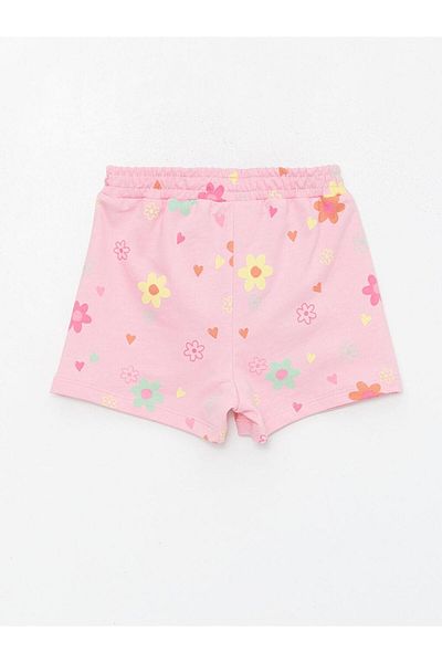 LC Waikiki Baby Girl Shorts with Elastic Waist and Flower Pattern (S4)