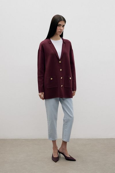 mervis Custom Yarn Knitwear Cotton Knitted Jacket