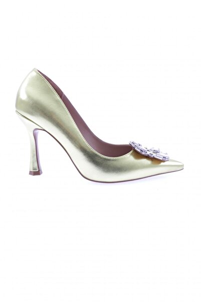 DGN Women's Pointed Toe Crystal Stone Heeled Shoes 101633236