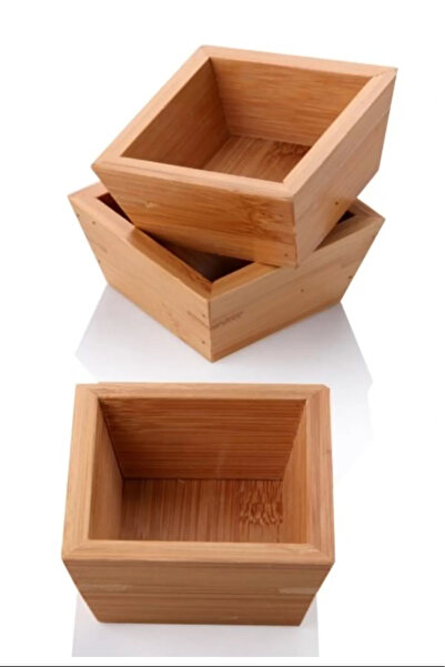 Mestore وعاء الوجبات الخفيفة المربع من الخيزران 1 قطعة Royaleks-PS10