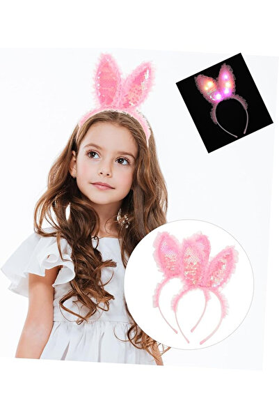 samur parti parti aksesuar & kostüm Kenarları Dantelli Pembe Pullu Payetli Le...