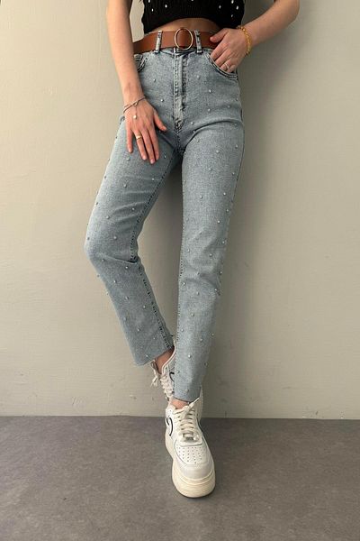 lizge giyim Stone Detailed Belted Trousers