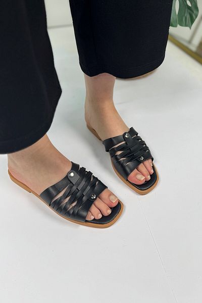 İmerShoes Zilnic Blunt Toe Negri Papuci de damă cu bandă Puf cu talpă moale Piesă ușoară de vară Oaspeți Acasă 399