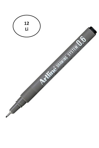 Rasanet Artline Drawing Pen Drawing System 236 0.6 mm Black 12 pcs
