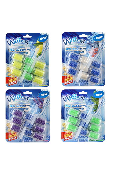 Wellnax breeze refresh Wc Klozet Blok Mega 3'lü Paket (LİMON, ÇAM, OKYANUS, L...